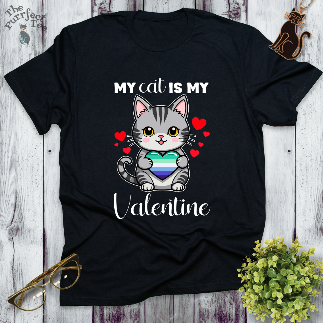 My cat is my valentine - gay men heart