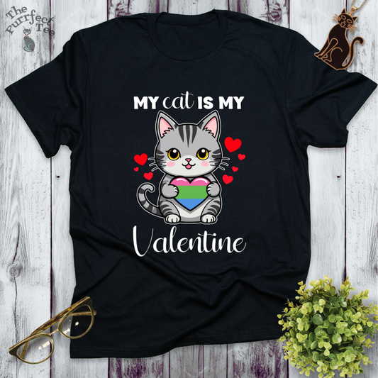 My cat is my valentine - polysexual heart
