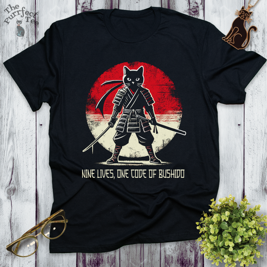 Nine lives one Bushido cat t-shirt