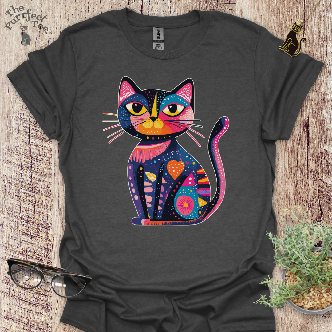 Colourful 1 cat t-shirt