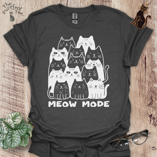 Meow mode cat t-shirt