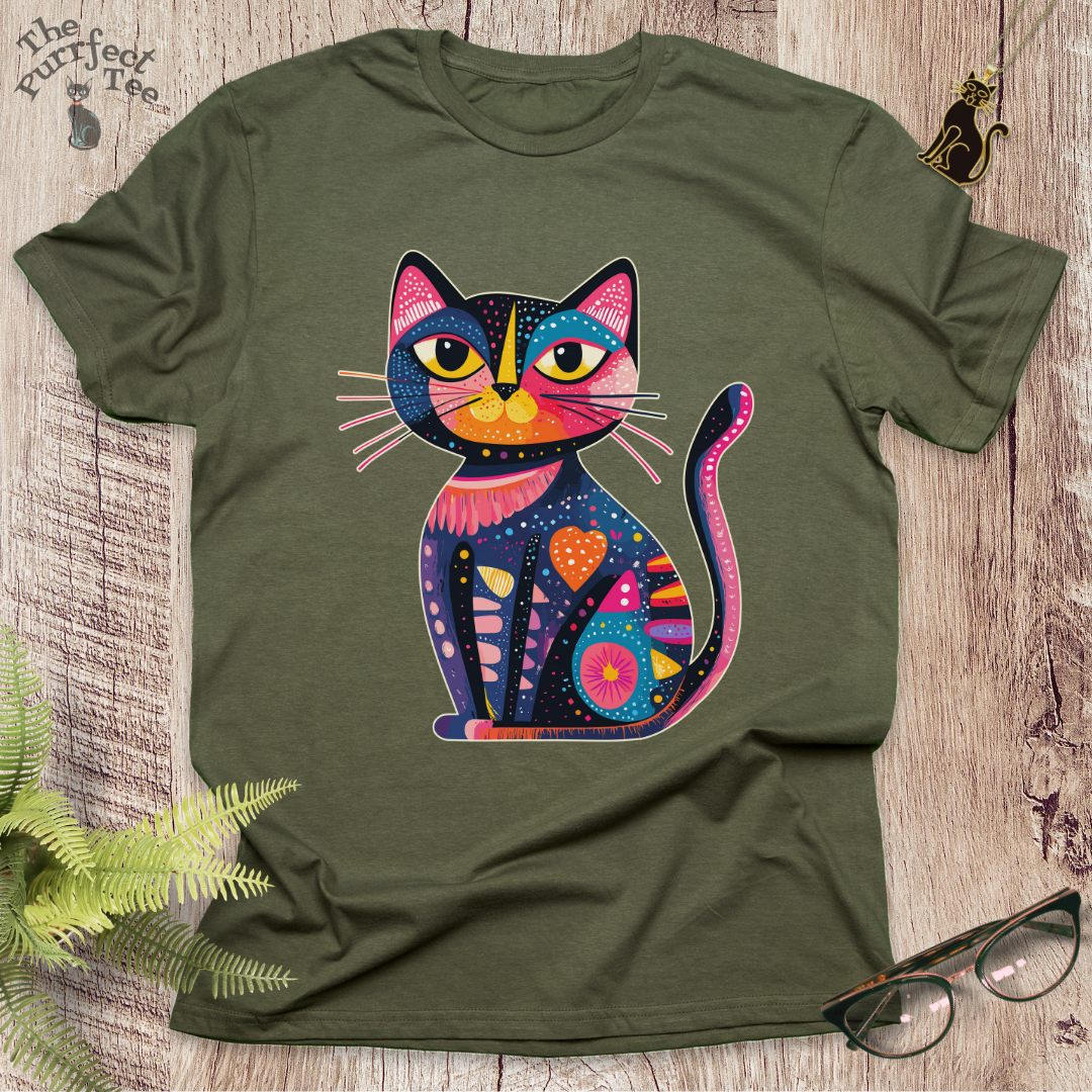 Colourful 1 cat t-shirt