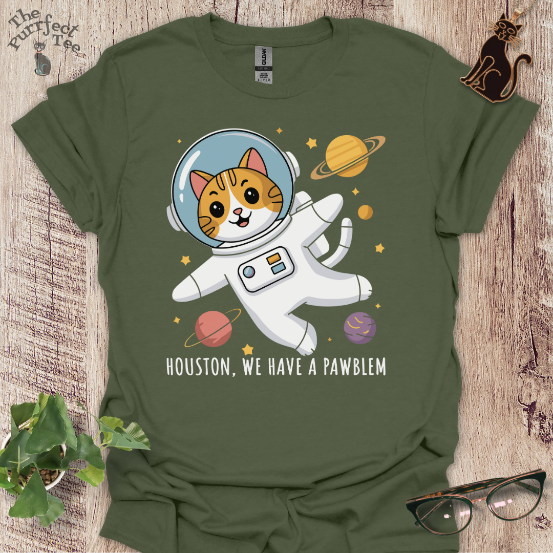 Houston, we have a pawblem cat t-shirt