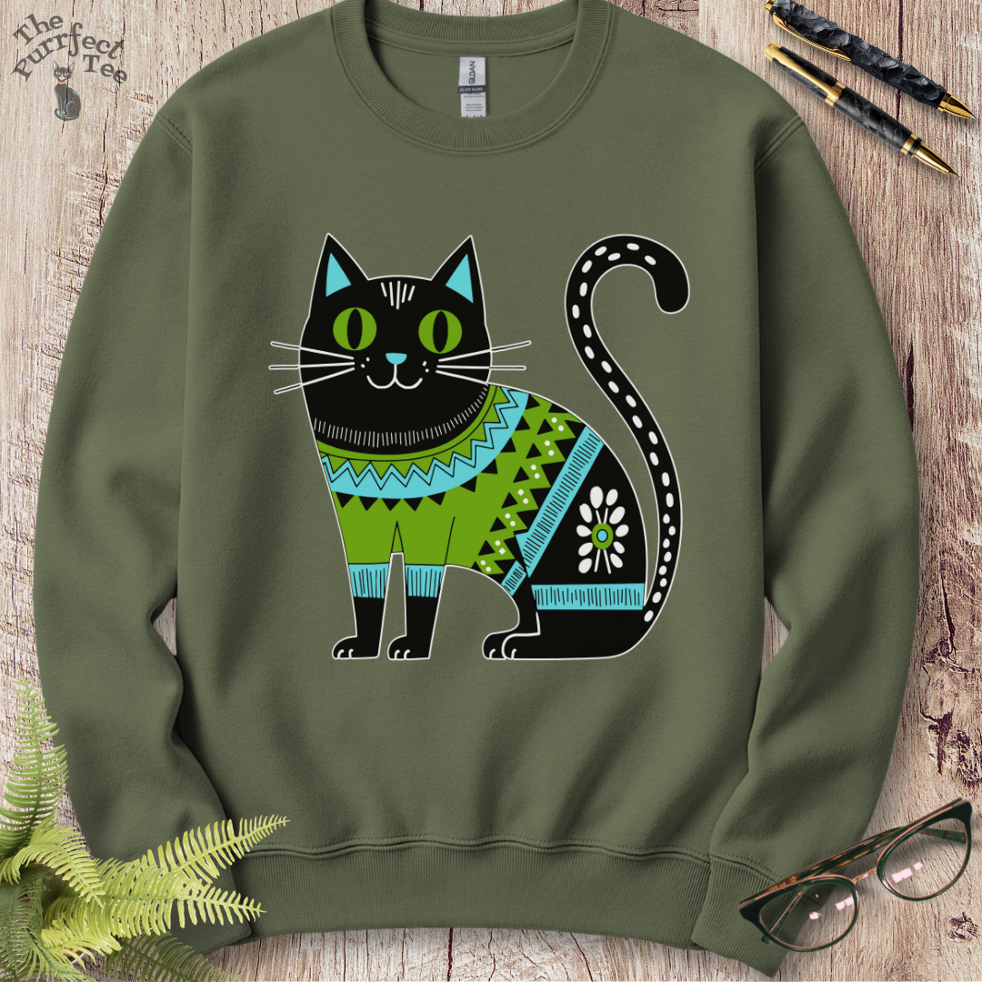 Folk jumper cat sweatshirt