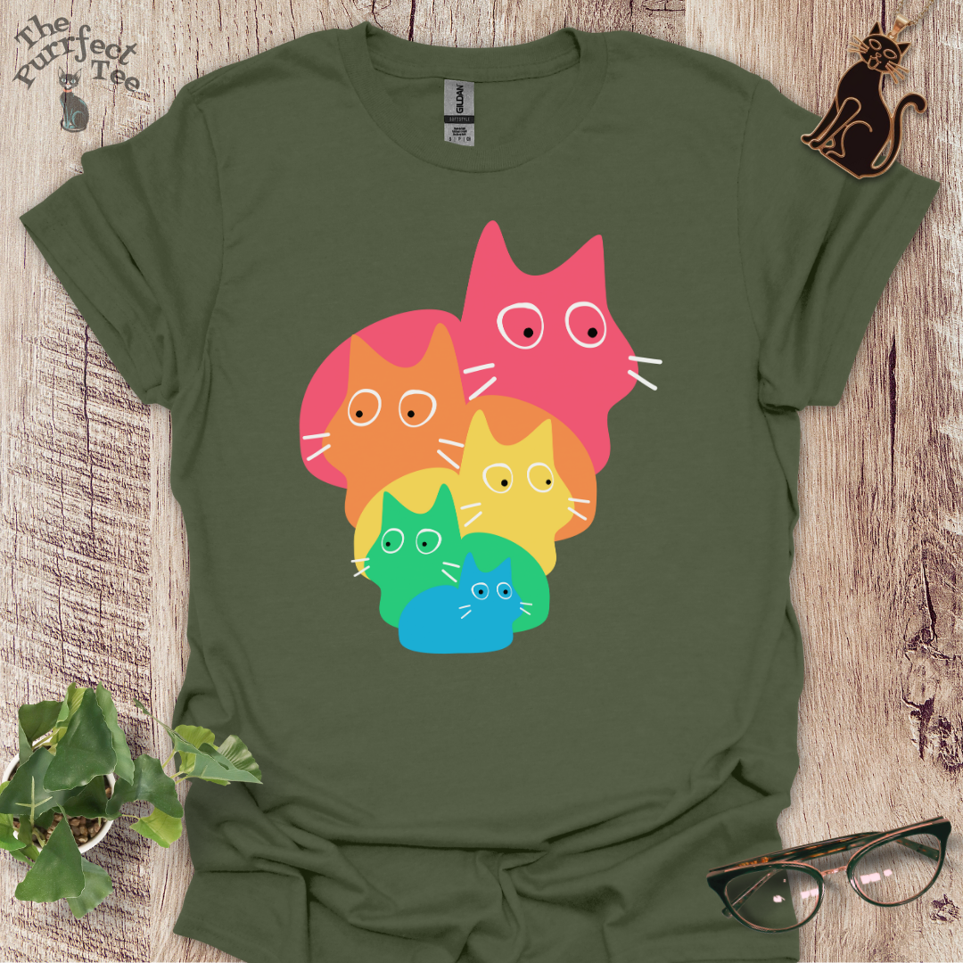Rainbow loaves cat t-shirt