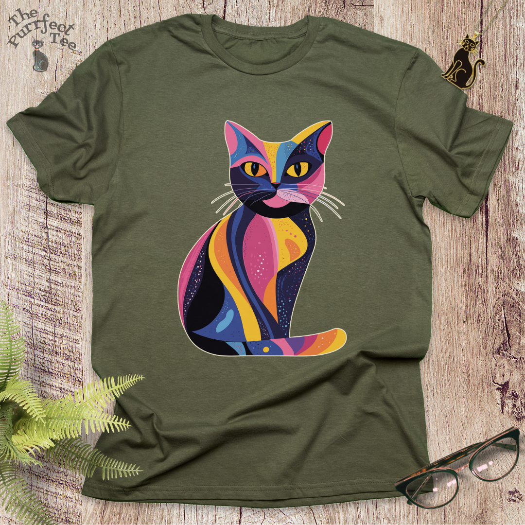 Colourful 2 cat t-shirt