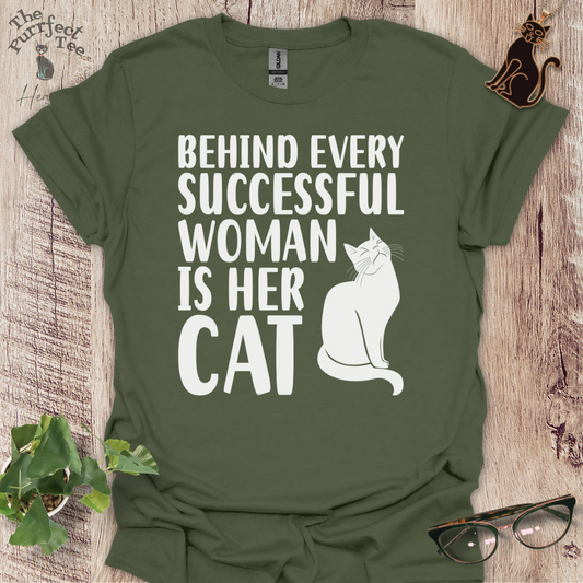 Successful woman cat t-shirt
