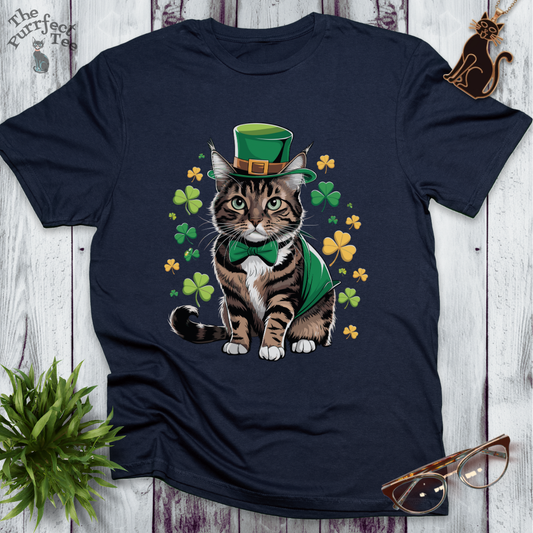Shamrock tabby cat t-shirt