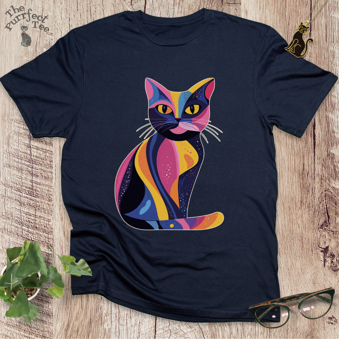 Colourful 2 cat t-shirt