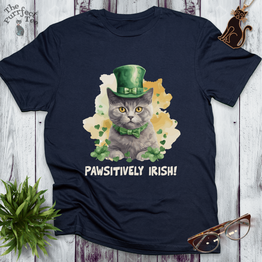 Pawsitively Irish cat t-shirt