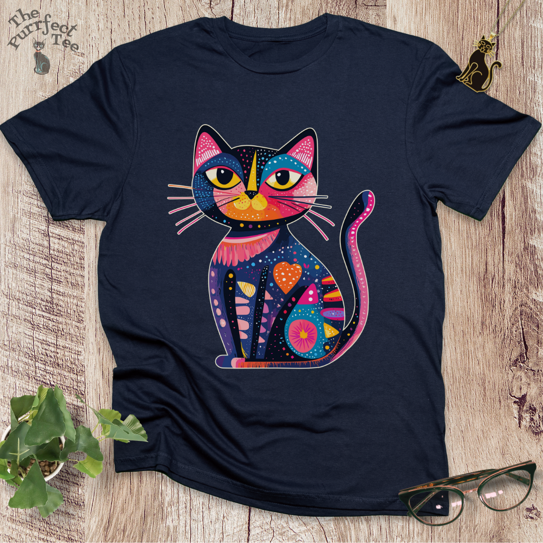 Colourful 1 cat t-shirt
