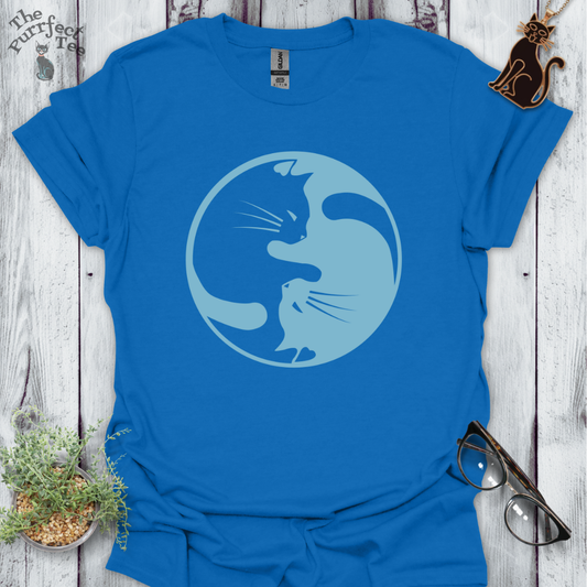 Cat yin yang blue