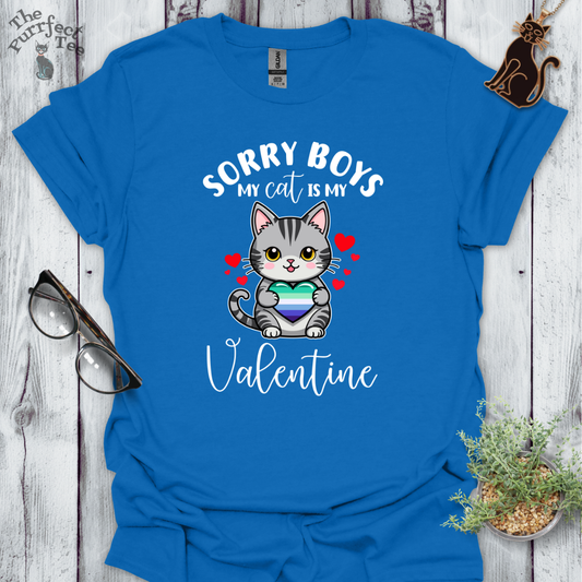 Sorry boys my cat is my valentine - gay men heart