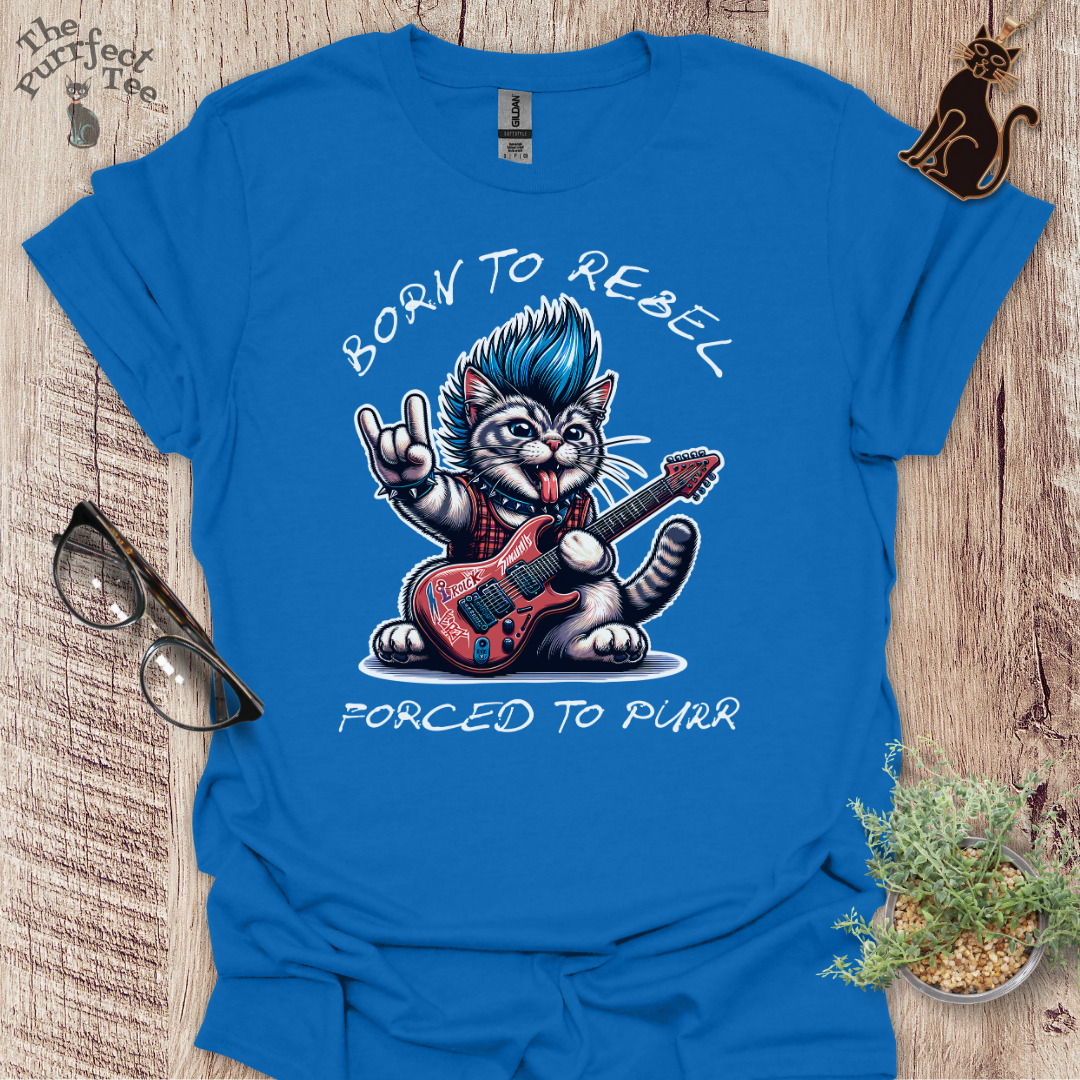 Born to rebel cat t-shirt