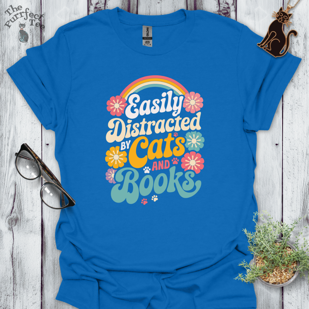 Easily distracted by books and cats