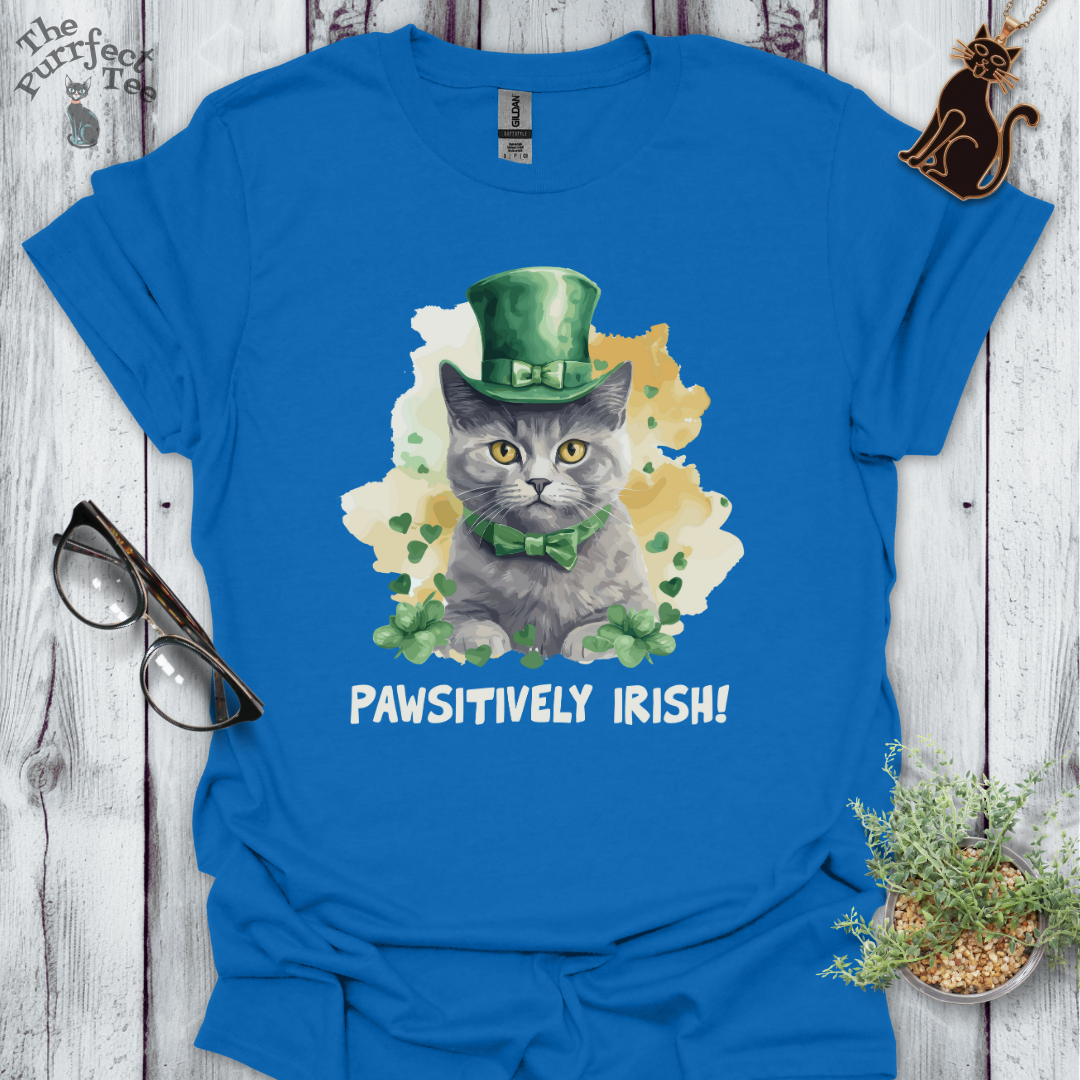 Pawsitively Irish cat t-shirt