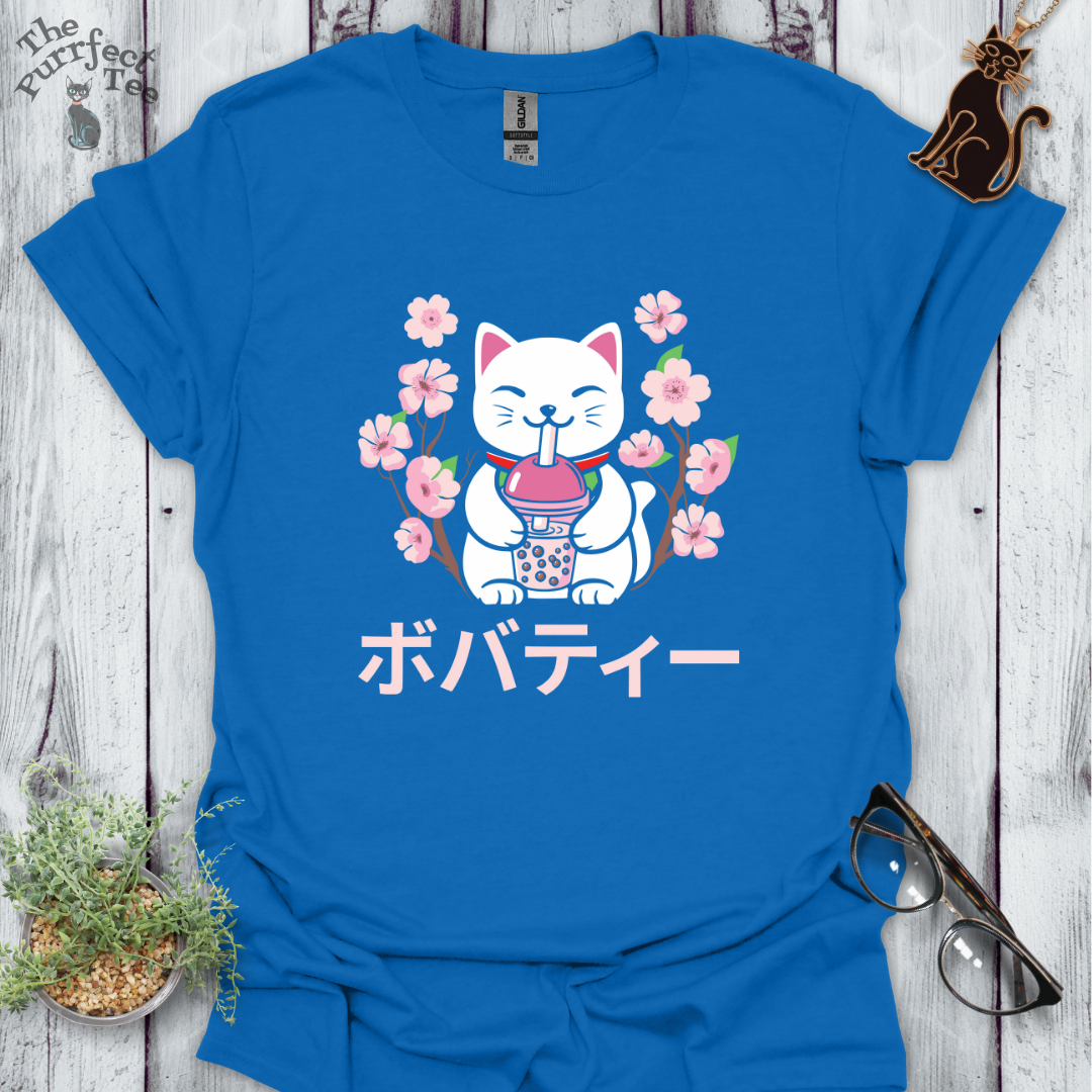 Cat drinking bubble tea cat t-shirt