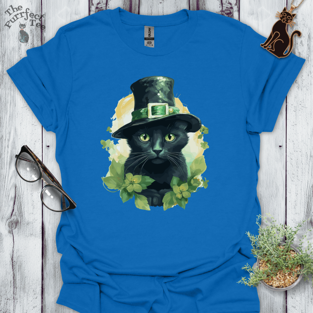 St. Patrick's Day black cat t-shirt