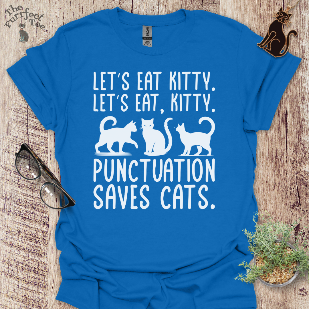 Let's eat, kitty cat t-shirt