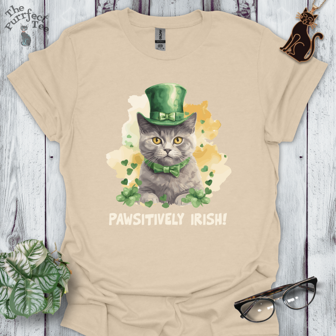 Pawsitively Irish cat t-shirt