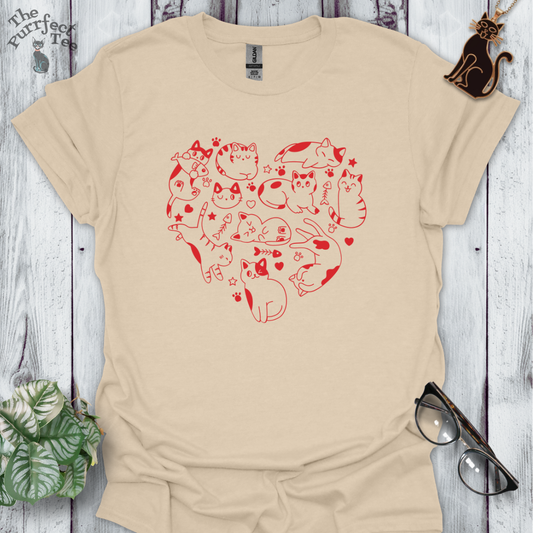 Cats making a heart red