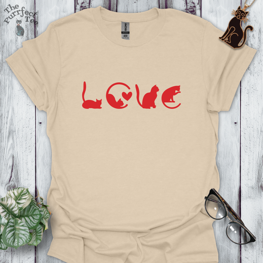 Cats as love red