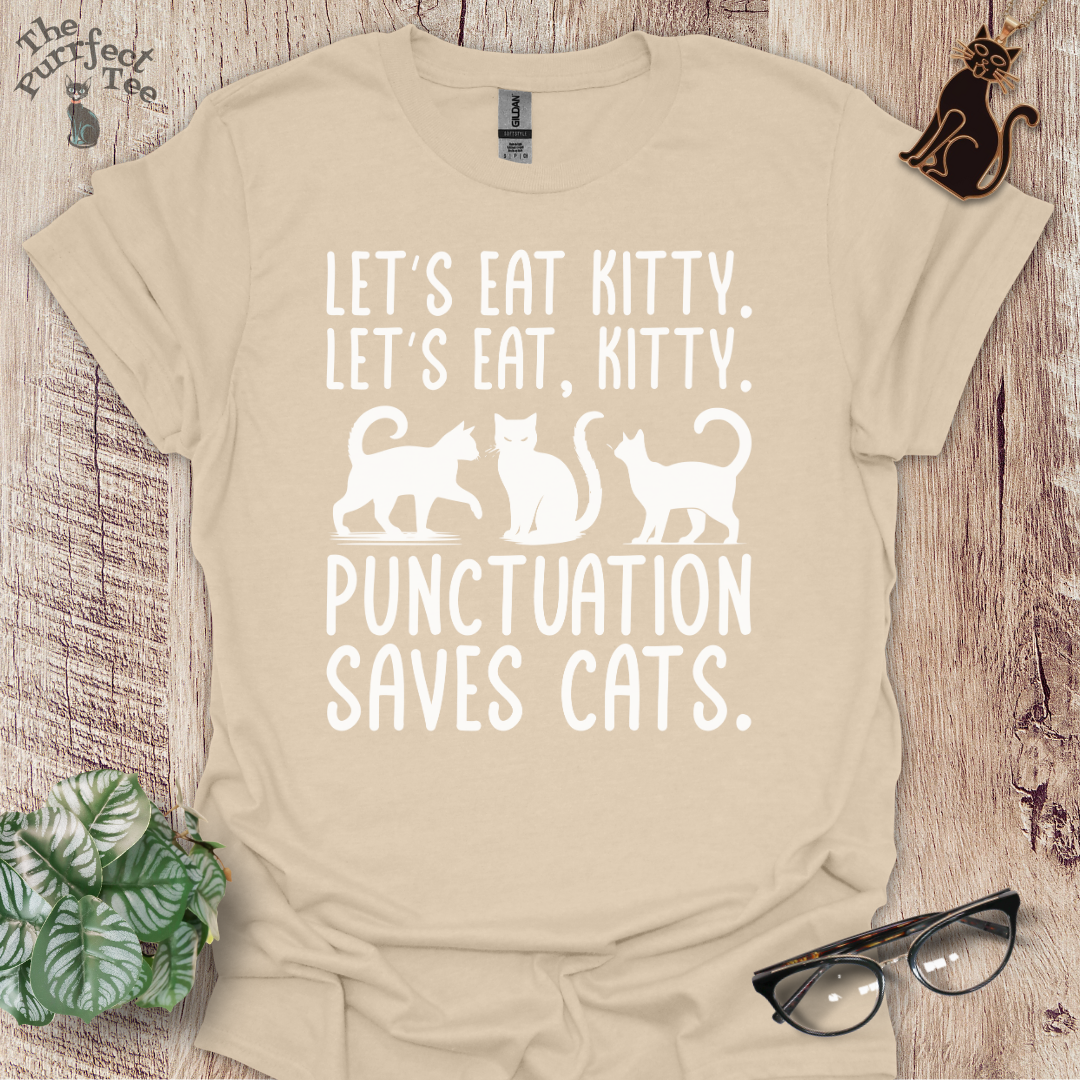 Let's eat, kitty cat t-shirt