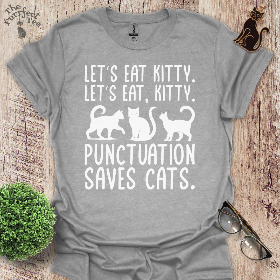 Let's eat, kitty cat t-shirt