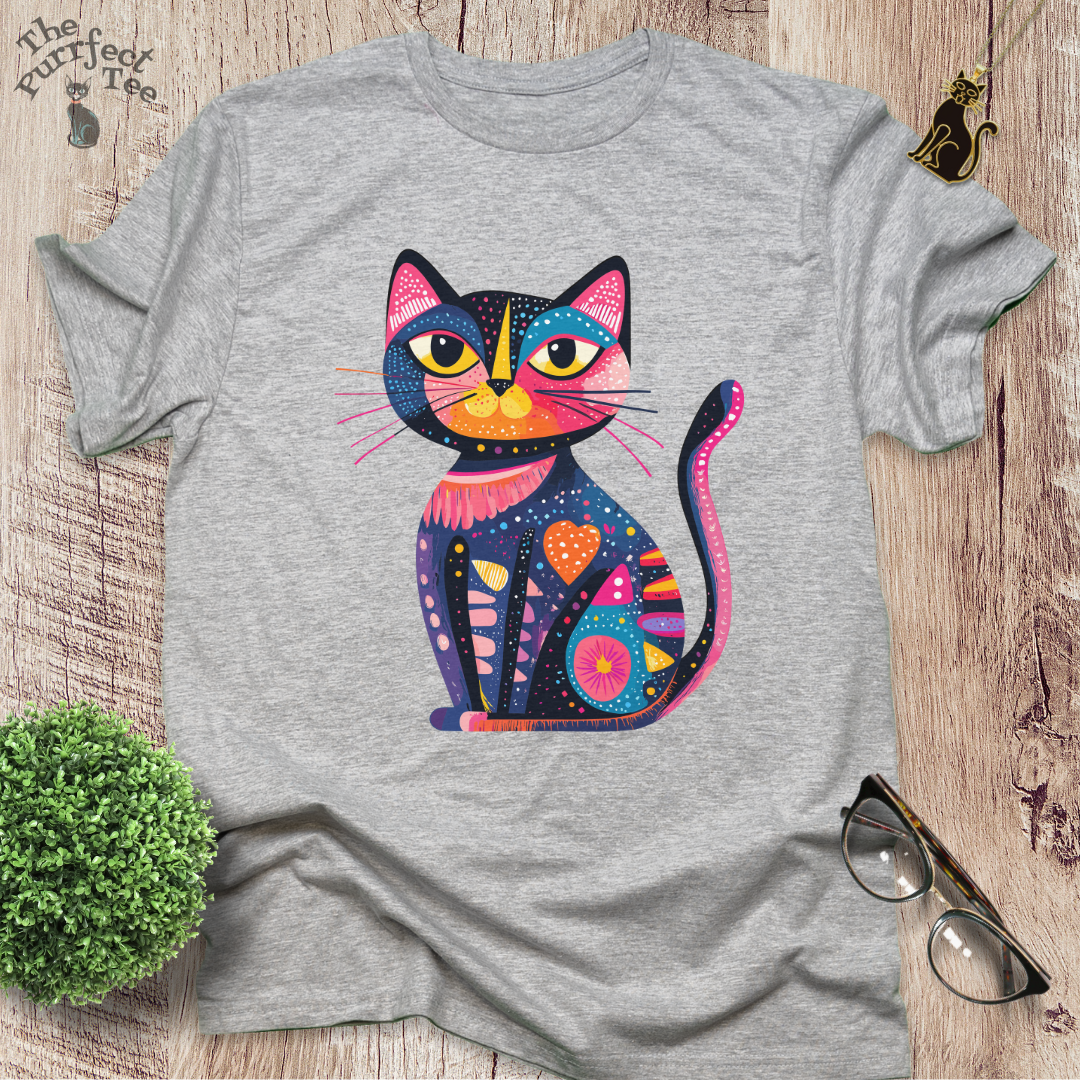 Colourful 1 cat t-shirt