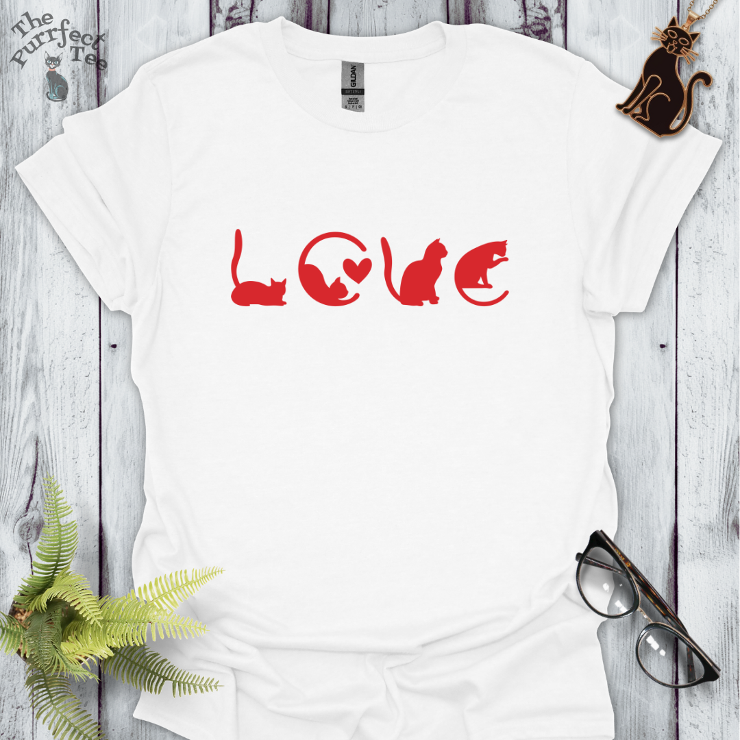 Cats as love red