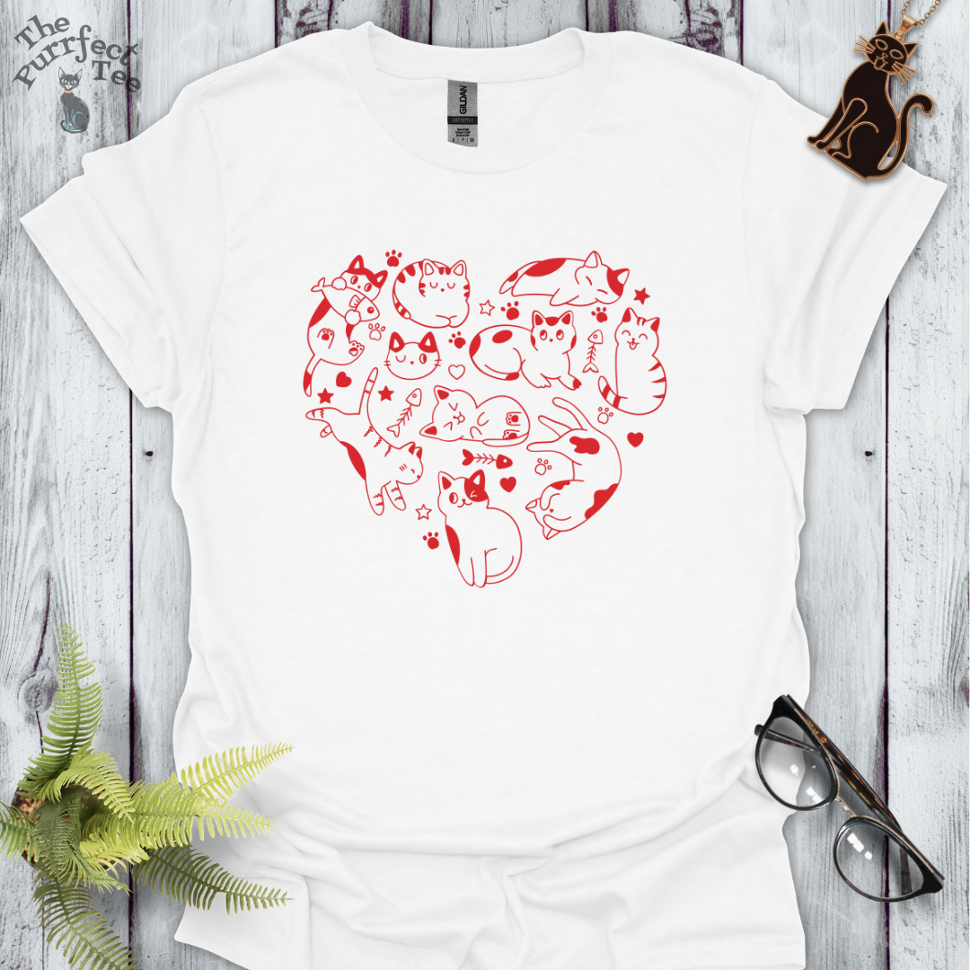 Cats making a heart red