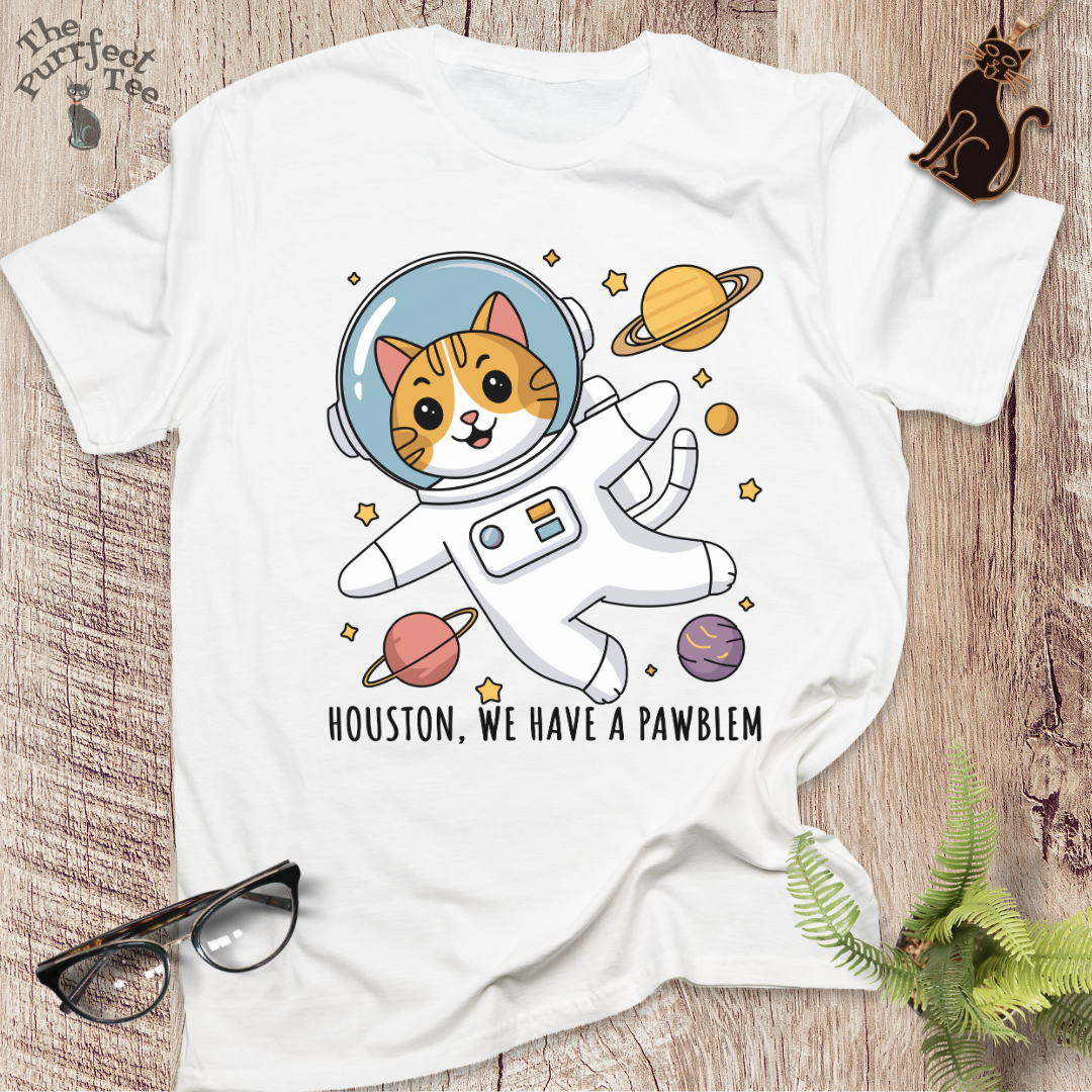 Houston, we have a pawblem cat t-shirt