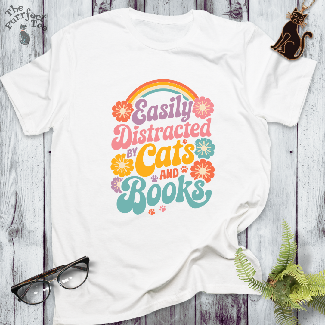 Easily distracted by books and cats
