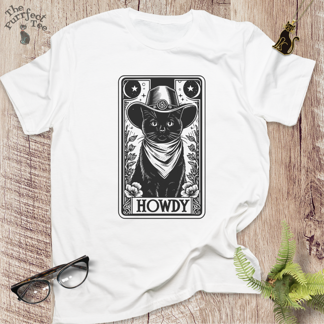 Tarot card cowboy cat t-shirt