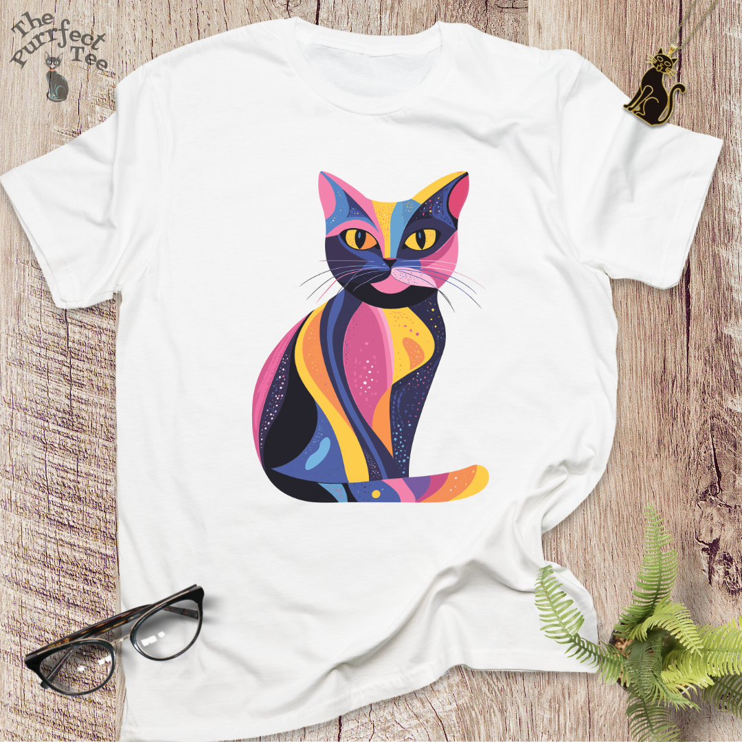 Colourful 2 cat t-shirt
